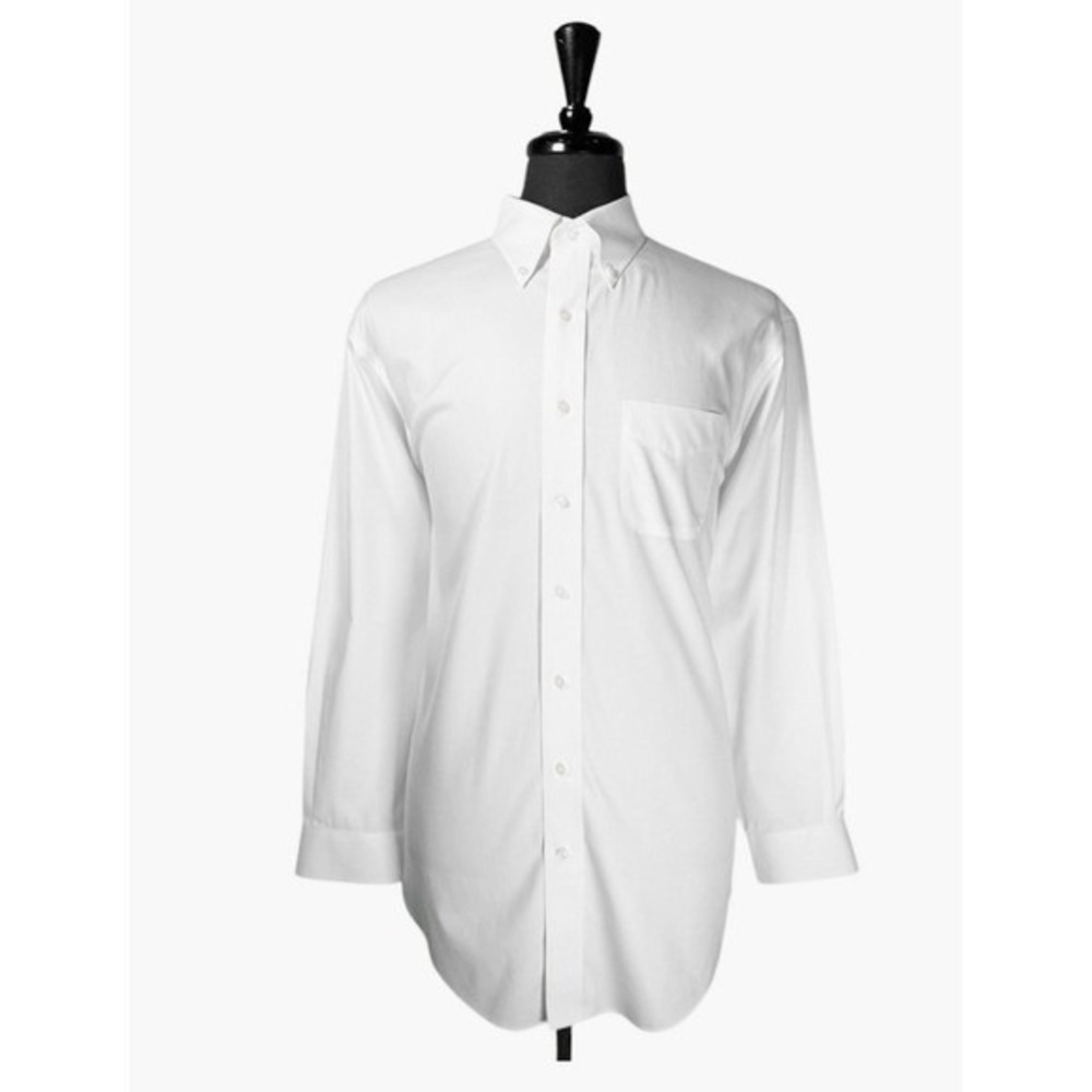 Jos. A. Bank Traveler Mens White Cotton Dress Shirt 18.5 33 Traditional Fit